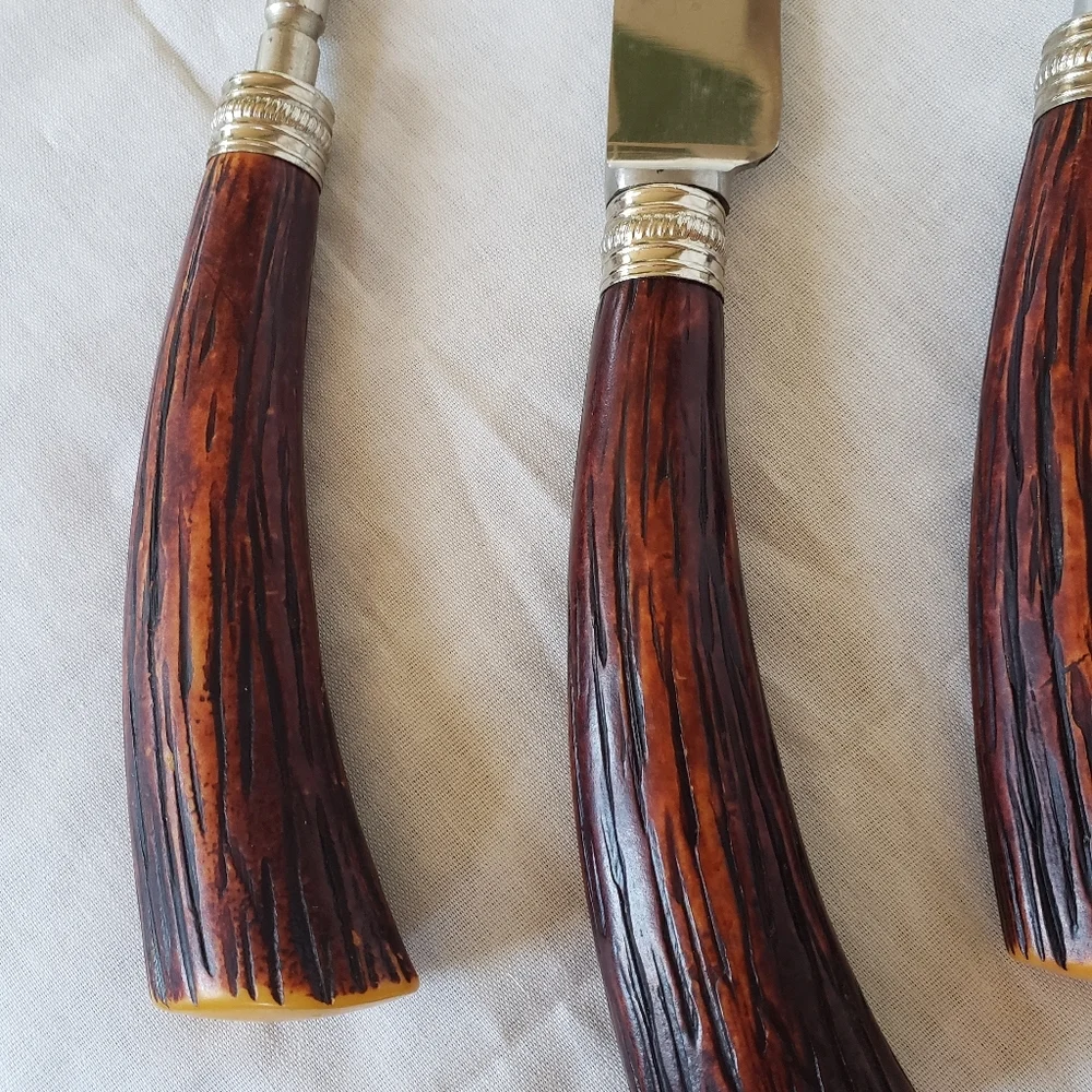 Vintage carving set fo stag handles by Washington forge